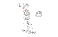 Écrou de culasse / Écrou de calotte de chambre de combustion Piaggio d'origine Écrou de culasse / Écrou de calotte de chambre de combustion Piaggio d'origine